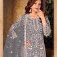 Anaita Grey Embroidered Net Plazzo Suit