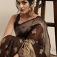 Saree Mall Brown Ethnic Motifs Linen Blend Banarasi Saree | Swadesiicart