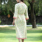 Juniper Women's Limegreen Cambric Embroidered & Printed Jacket Style Kurta | Swadesiicart