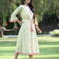 Juniper Womens Lime Green Multi Rayon Slub Double Layer Printed Kurta | Swadesiicart
