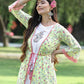 Juniper Womens Lime Green Multi Rayon Slub Double Layer Printed Kurta | Swadesiicart