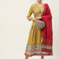 Juniper Womens Yellow Cambric Printed Maxi Dress | Swadesiicart