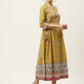 Juniper Womens Yellow Cambric Printed Maxi Dress | Swadesiicart