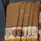 Khaki Green Colour Block Print Pure Kota Cotton Saree By Gayathri Reddy Designer Studio | Swadesiicart