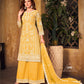 Anaita Yellow Embroidered Net Plazzo Suit