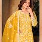 Anaita Yellow Embroidered Net Plazzo Suit