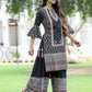 Juniper Womens Black Cambric Multicolor Placement Printed Kurta Palazzo Set | Swadesiicart