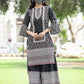 Juniper Womens Black Cambric Multicolor Placement Printed Kurta Palazzo Set | Swadesiicart