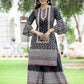 Juniper Womens Black Cambric Multicolor Placement Printed Kurta Palazzo Set | Swadesiicart