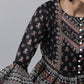 Juniper Womens Black Color Floral Printed Cambric Clothing Set | Swadesiicart