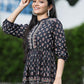 Juniper Womens Black Cambric Printed Dress | Swadesiicart