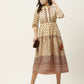 Juniper Women's Cream Cambric Printed Tiered Dress | Swadesiicart