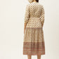 Juniper Women's Cream Cambric Printed Tiered Dress | Swadesiicart