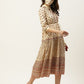 Juniper Women's Cream Cambric Printed Tiered Dress | Swadesiicart
