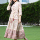 Juniper Women's Cream Cambric Printed Tiered Dress | Swadesiicart