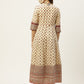 Juniper Women's Cream Cambric Printed Anarkali Dress | Swadesiicart