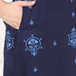 W for Woman Blue Printed Pure Cotton Straight Kurta