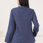 W for Woman Blue Check Printed Pure Cotton Western Top