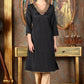 W for Woman Black Glitter Printed Shantung Kurta With Metallic Embroidery