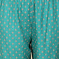 W for Woman Blue Floral Printed Flared Rayon Kurta And Straight Pants Set