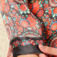 W for Woman Black Floral Printed Embellished Japanese Satin Straight Kurta