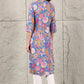W for Woman Blue Floral Printed Rayon Straight Kurta