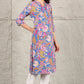 W for Woman Blue Floral Printed Rayon Straight Kurta