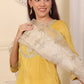 W for Woman White Gota Embroidered Organza Dupatta