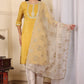 W for Woman White Gota Embroidered Organza Dupatta