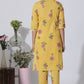 W for Woman Buttercup Yellow Floral Printed A-Line Cotton Kurta And Pants Co-Ord Set