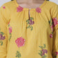 W for Woman Buttercup Yellow Floral Printed A-Line Cotton Kurta And Pants Co-Ord Set