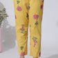 W for Woman Buttercup Yellow Floral Printed A-Line Cotton Kurta And Pants Co-Ord Set
