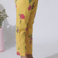 W for Woman Buttercup Yellow Floral Printed A-Line Cotton Kurta And Pants Co-Ord Set