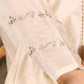 W for Woman Beige Embroidered Flared Chanderi Kurta, Pants And Dupatta Set
