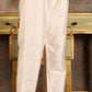 W for Woman Beige Embroidered Flared Chanderi Kurta, Pants And Dupatta Set