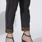 W for Woman Black Floral Printed Flared Kota Kurta, Pants And Dupatta Set