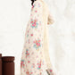 W for Woman Beige Floral Embroidered Chanderi Straight Kurta, Pants And Dupatta Set