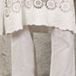 W for Woman White Thread Embroidered Linen Rayon Crepe Straight Kurta And Pants Set