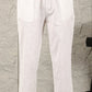 W for Woman White Thread Embroidered Linen Rayon Crepe Straight Kurta And Pants Set