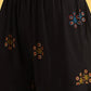 W for Woman Black Printed Metallic Embroidery Straight Kurta & Sharara with Dupatta Set