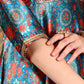 W for Woman Cerulean Blue Floral Printed Japanese Satin Kurta, Pants And Dupatta Set