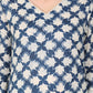 W for Woman Blue Floral Printed Cotton Blend Straight Kurta And Pants Co-Ord Set