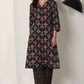 W for Woman Black Floral Printed Pure Cotton Kurta And Pants Co-Ord Set