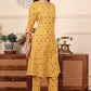W for Woman Yellow Floral Printed Pure Cotton Kurta And Pants Co-Ord Set