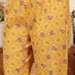 W for Woman Yellow Floral Printed Pure Cotton Kurta And Pants Co-Ord Set
