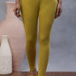 W for Woman Celery Yellow Solid Tights