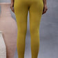 W for Woman Celery Yellow Solid Tights