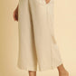 W for Woman Beige Cotton Flax Flared Pants