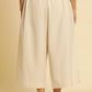 W for Woman Beige Cotton Flax Flared Pants