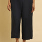 W for Woman Blue Cotton Flax Flared Pants